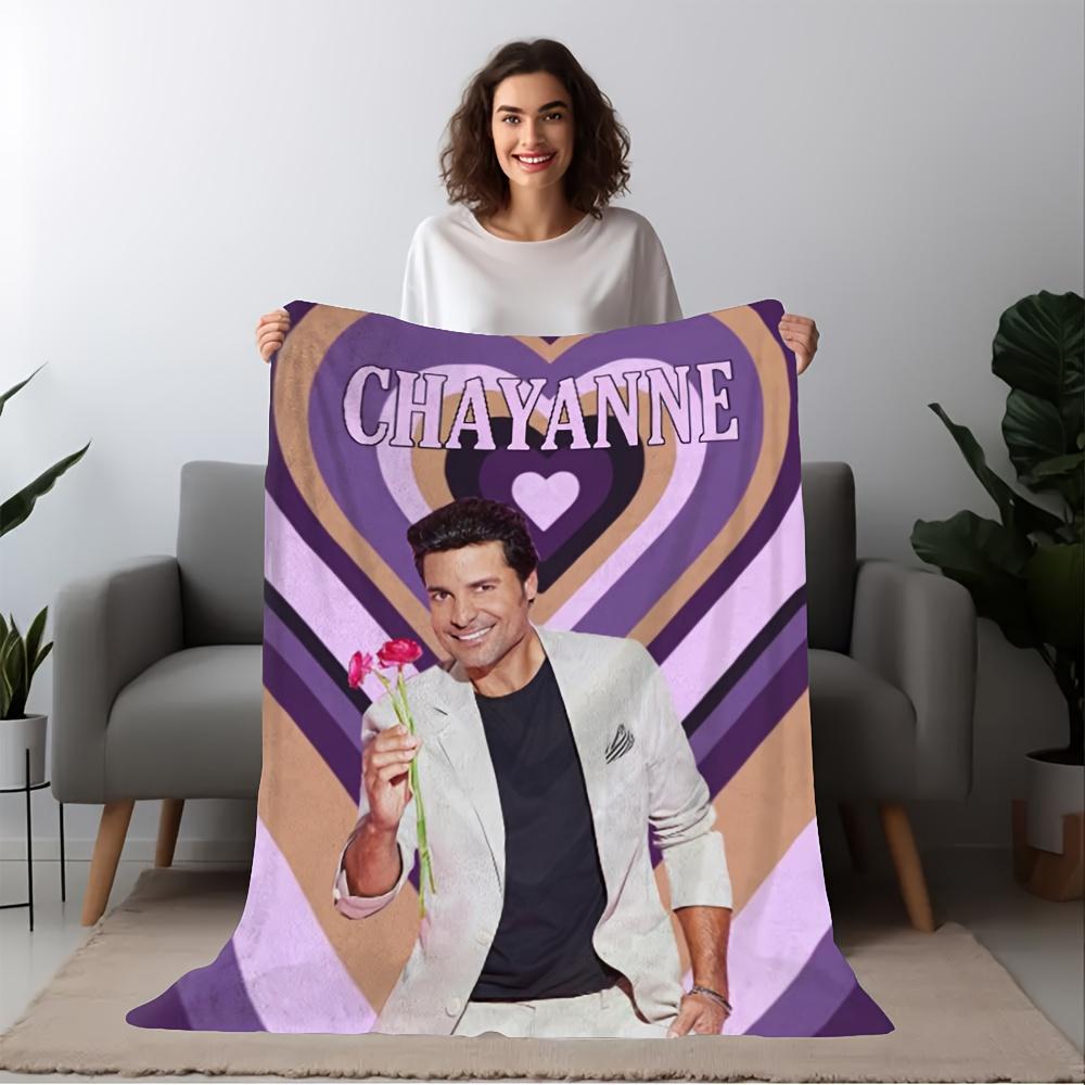 Puerto Rican Latin Pop C-Chayannes Soft and Comfortable  Print Flannel Blanket, 1pc, Suitable for All Seasons, Ideal for Sofa, Bed, or Wall