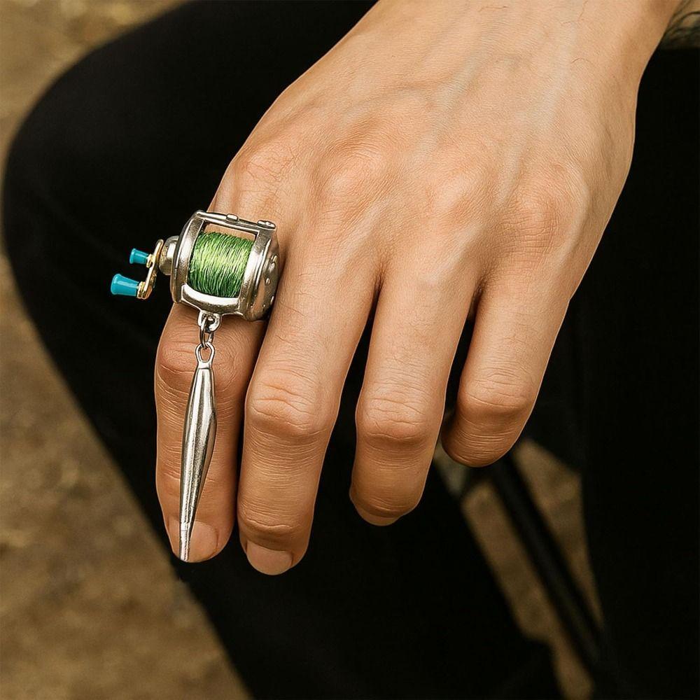 Creative Gift with Rotatable Handle Mini Fishing Reel Necklace Alloy DIY Fishing Reel Ring Backpack Keychain Jewelry Accessories