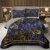Zodiac Constellation Bedspread Queen/King/Twin Boho Exotic Coverlet Galaxy Star Quilted Bedding Set for Girls Women Room Decor
