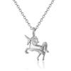 Cute Small 925 Sterling Silver Horse Charm Pendant Choker Necklace For Women Girls Fashion Jewelry Adjustable Cross Chain 45Cm