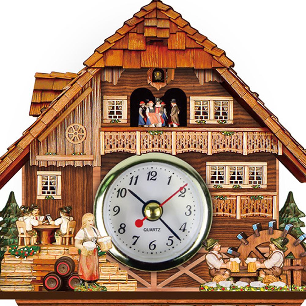 Home Decor Handcraft Retro Wooden Cuckoo Clocks Quartz Wall Clock