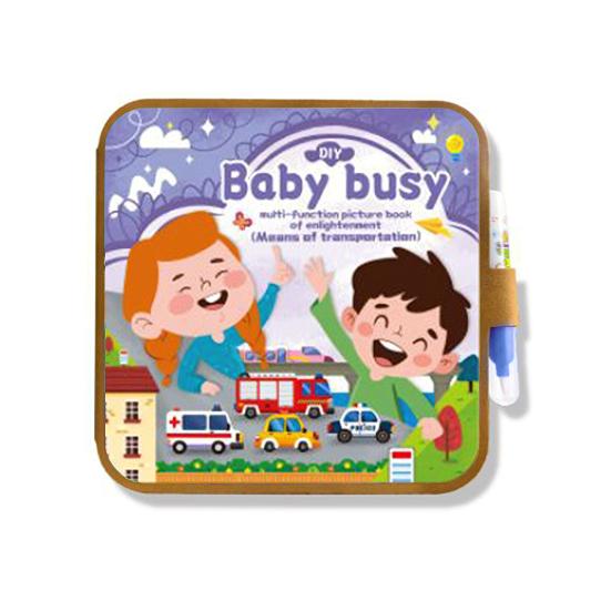 Çocuklar İçin Boyama Kitabı (Sulu Boya Kalemli) Yeniden Kullanılabilir Kirlenmeyen Su ile Boyama Kitabı Hayvan Araç Sebze Meyve Sayı Okul Öncesi Öğrenme Boyama Kitabı