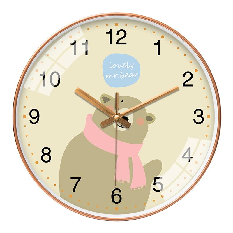 Cartoon Wall Clock Cute Animal Design Silent Quartz Movement Children's Study Rooms Bedroom Interior Decoration 8 10 12 Inch