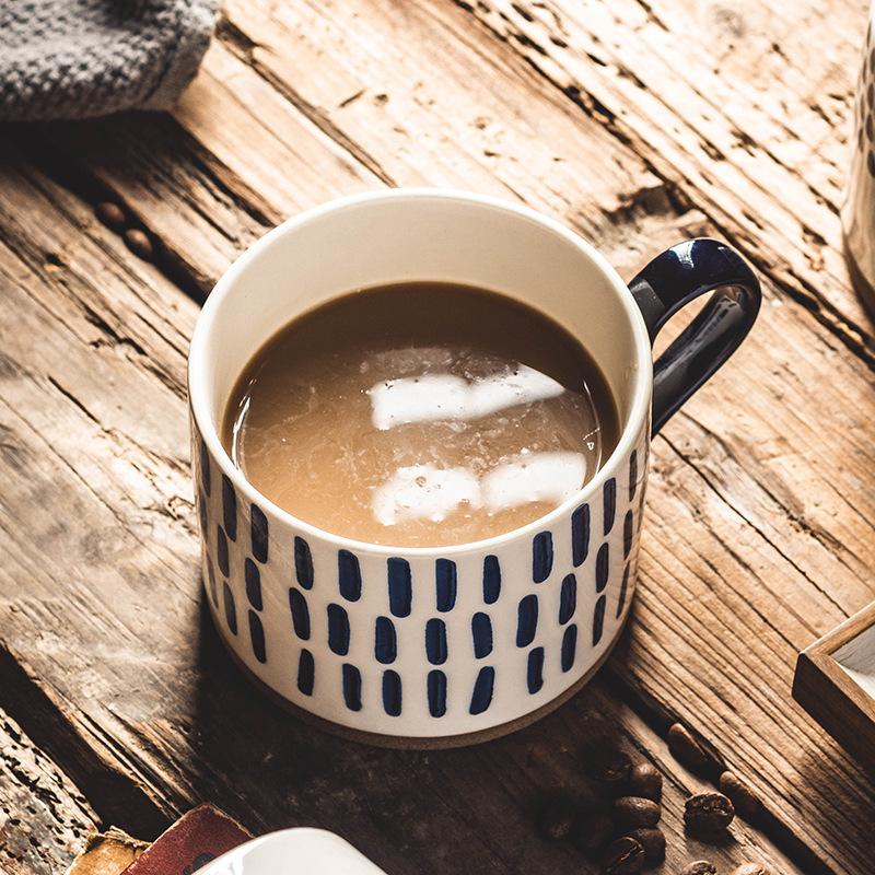 Nordische Keramik Kaffee Tee Tasse Verbrühschutz Milch Frühstückstasse Porzellan Espressotassen Büro Heimgebrauch Kreatives Geburtstagsgeschenk