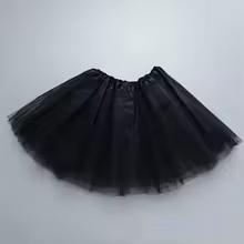Mini Skirt  Girl Elastic Ballet Dancewear For Birthday Party Dance 3 Layer Tulle Tutu Skirt for Kids Princess 2-8Y Girls чёрный