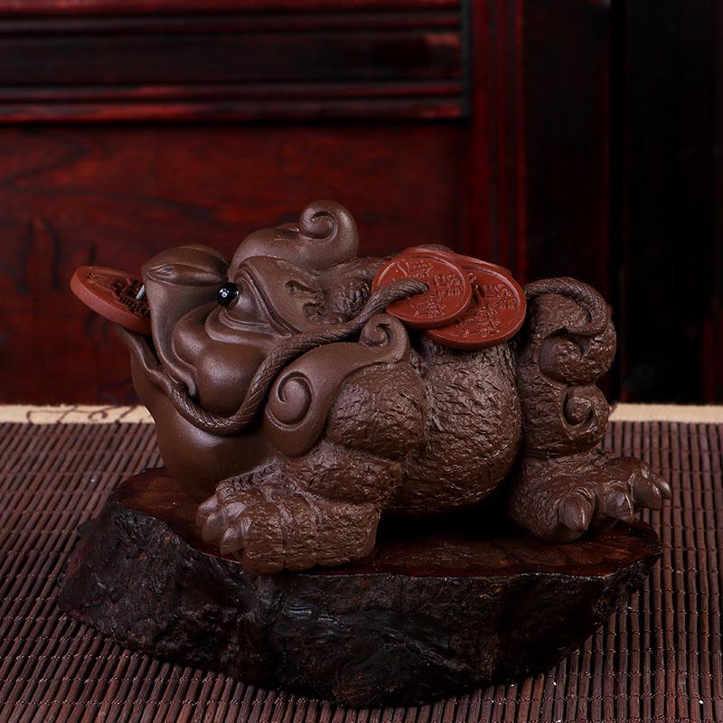 Zisha Golden Toad Tea Pet Ornament