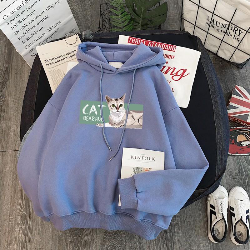 Womens Oversized Fleece-Lined Hoodie Winter Warm Long Sleeve Sweatshirt Loose Fit Casual Streetwear