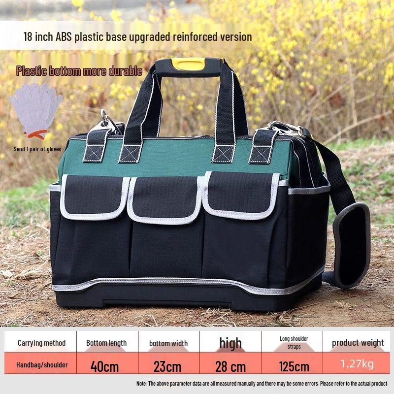 Slitstark axelverktygsväska i canvas för män - Multifunktionell, förtjockad, slitstark för elektriker & byggnadsarbetare