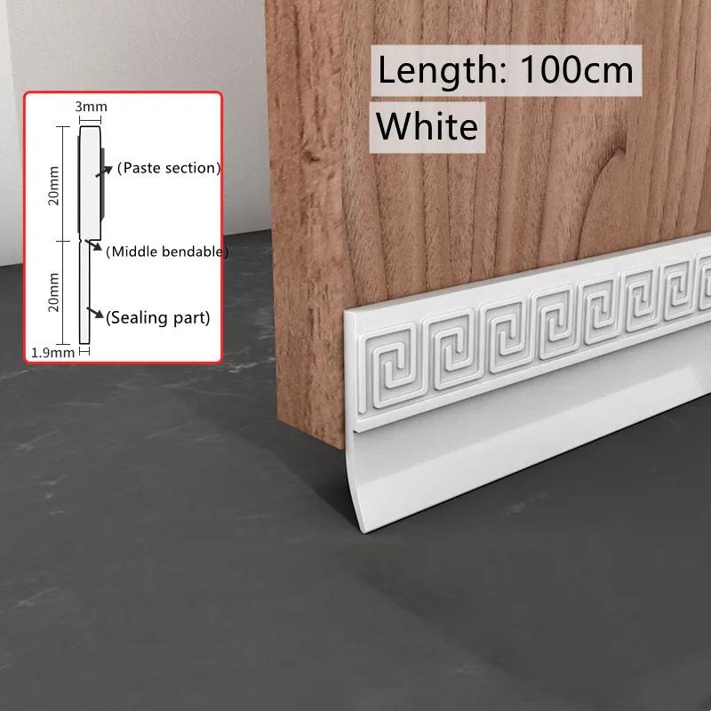 1M Silicone Door Bottom Seal Strip With Brush Weatherstrip Under Door Draft Stopper Anti-Cold Soundproof Windproof Gap Blocker