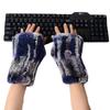 Winter Women  Rex Rabbit Fur Woven Mittens Soft and Stronger Elastic Real Fur Gloves for Ladies Fingerless Gloves