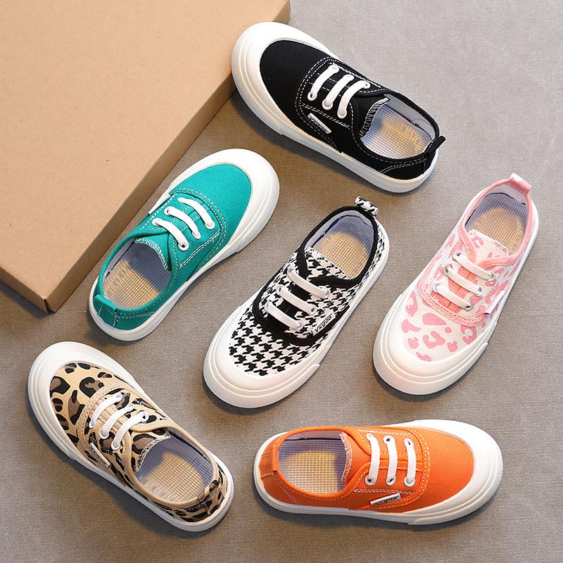 Children Sport Canvas Shoes Boys Casual Shoes Girls Soft Sole One-legged Cloth Fashion Student Single Shoes Flats