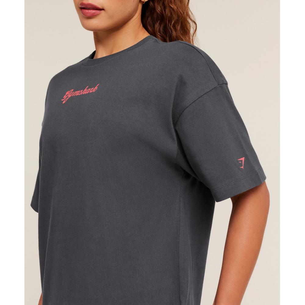 GymShark Apr S LifT Club overSized T ShirT Onyx Grey B4c7z Gb7n