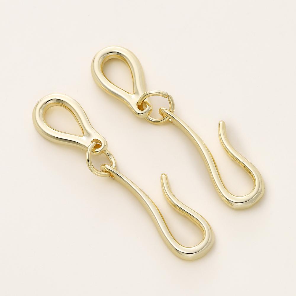 2/4pcs 14/18K Gold Color Plated Heart Bowknot Fasteners Closure Lock Connector Clasps For DIY Needlework Pearls Jewelry Making