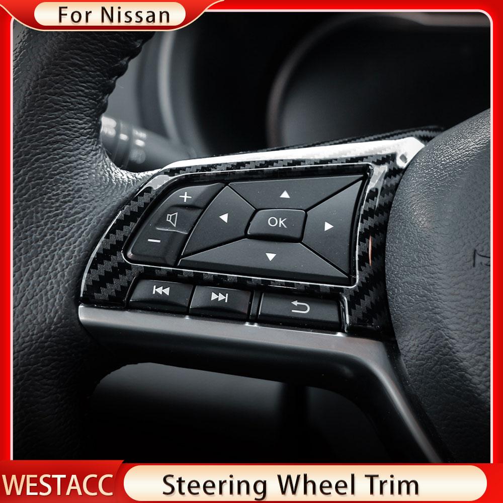 Car Steering Wheel Covers Trim Sticker for Nissan X-Trail T32 Rogue Kicks 2017- Qashqai J11 Altima Micra Leaf Sentra