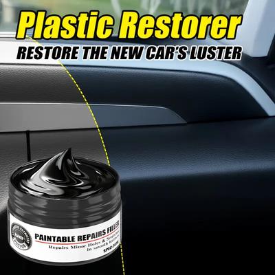 Restaurador de Plástico-Restaurador Negro para plástico, caucho y vinilo descoloridos, restaura el color profundo.Fácil de aplicar,Restaurador Negro brillante coche ac