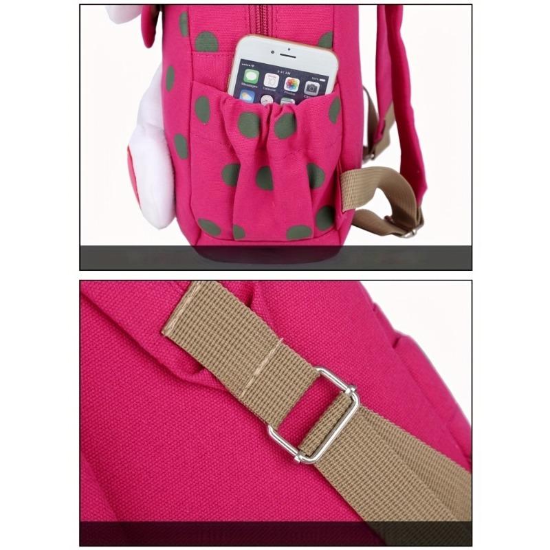 Cute Rabbit Canvas Backpack for Girl, Lightweight Preschool Kindergarten School Bag, for Little Girls 3-7 Years