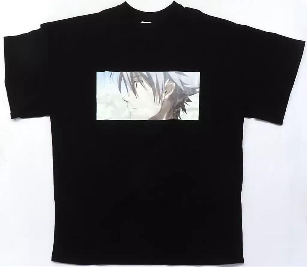 [USED] Evangelion Anime Print T-shirt, Short Sleeve, Black, Jouetie