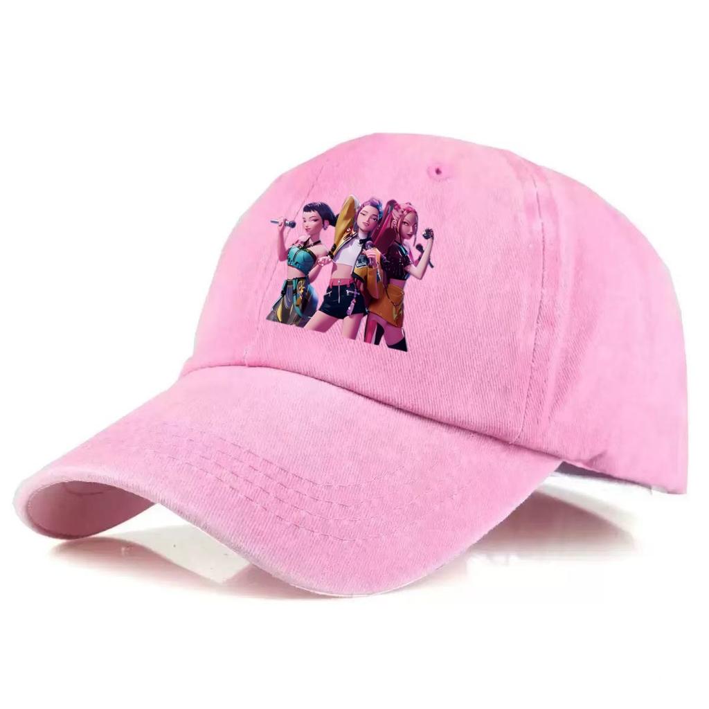 HUNTR/X Anime Girls Embroidered Baseball Cap, Vintage Washed Cotton Adjustable Dad Hat, Unisex Casual Sun Hat for Fans