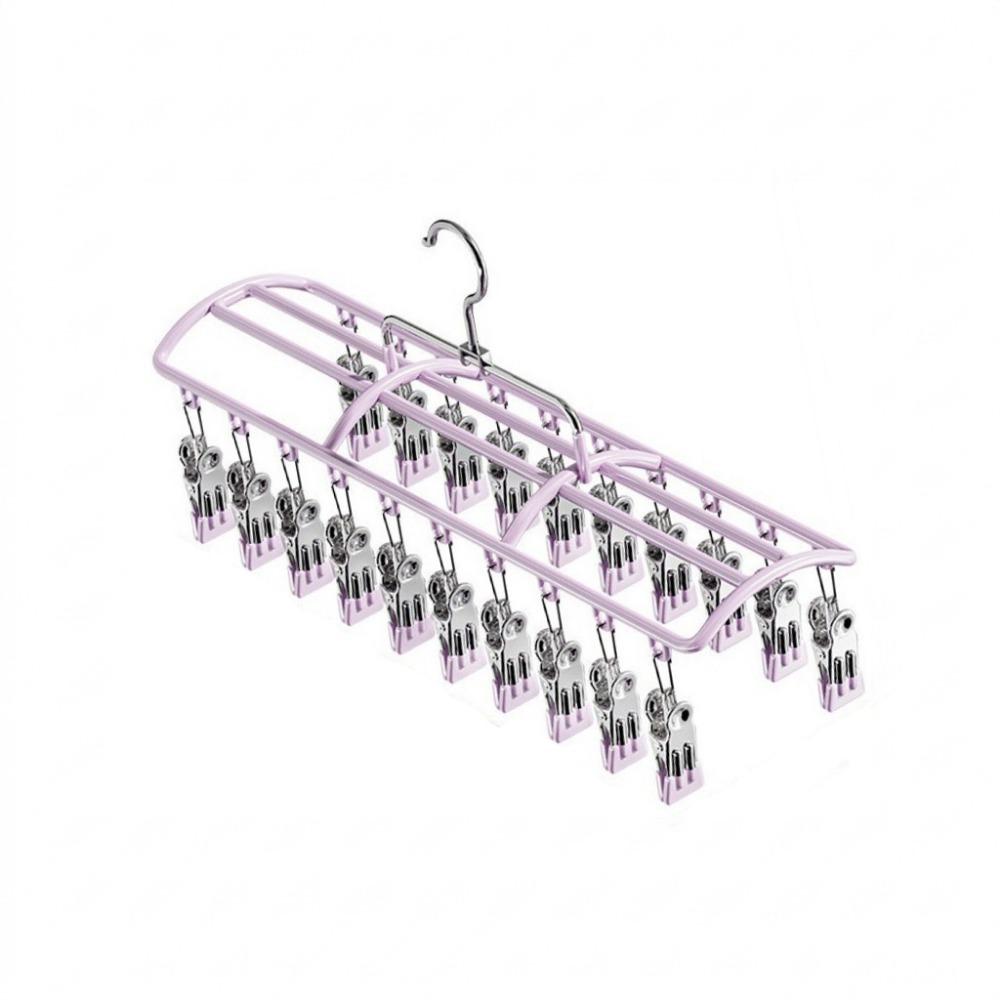 Stainless Steel Multi-Clip Drying Rack Windproof Trouser Hanger  Wardrobe фиолетовый
