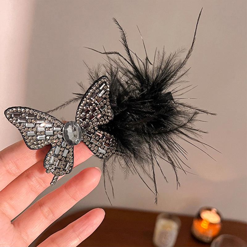 Flower Feather Girls Puffy Hair Claw Rope For Women Simple Temperament Scrunchies Ladies Hair Accessories