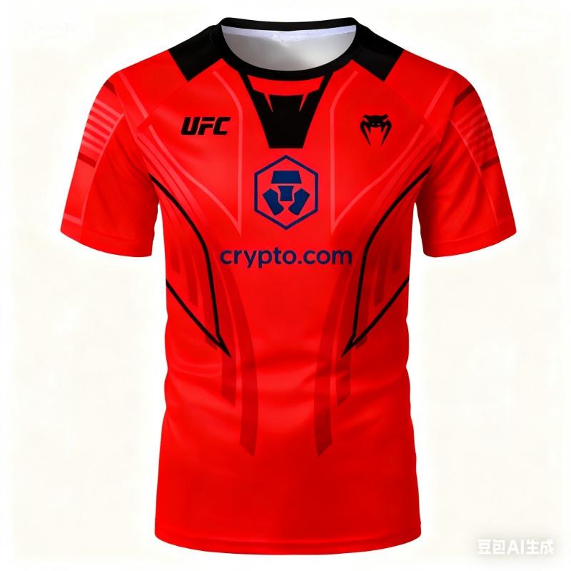 Herren UFC Kampf-Trikot Neue Mode Herren Blitzmuster Rundhals-T-Shirt Männlich Lässig Sport Kontrastfarbe Outwork Oberteile