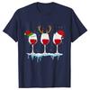 Christmas Wine T Shirts for Women Clothing Funny Cartoon Tshirts Kawaii Fashion Tshirt Korean Female Tops Christmas Wine Tees