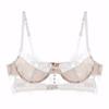 French eyelash lace underwear women's ultra-thin beautiful back sexy bra big chest small anti-sagging bra cover