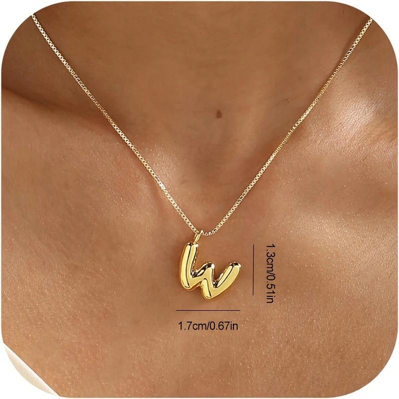 CARLIDANA New Female Pendant Chubby Mini Bubble Letters Stainless Steel Gold Plated 26 English Alphabet Letter Fashion Woman