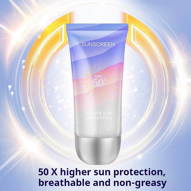 Solkrem Lotion SPF50+PA+++ For Ansikt Kropp, Vanntett og UV-beskyttelse Isolasjon og beskyttelse Frisk pustende Solblokkeringskrem 50g