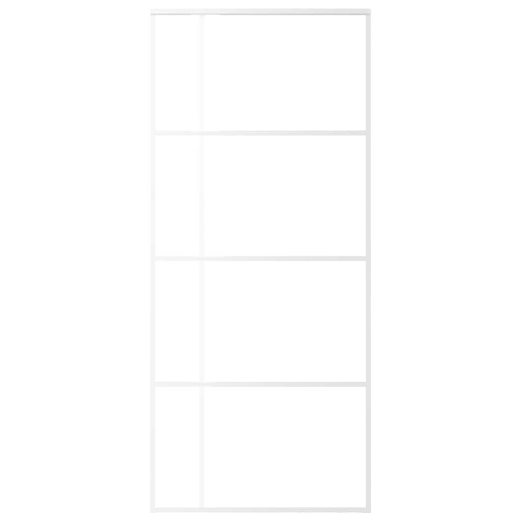 Vidaxl Sliding Door, ESG Glass and Aluminum, 90x205 Cm, White