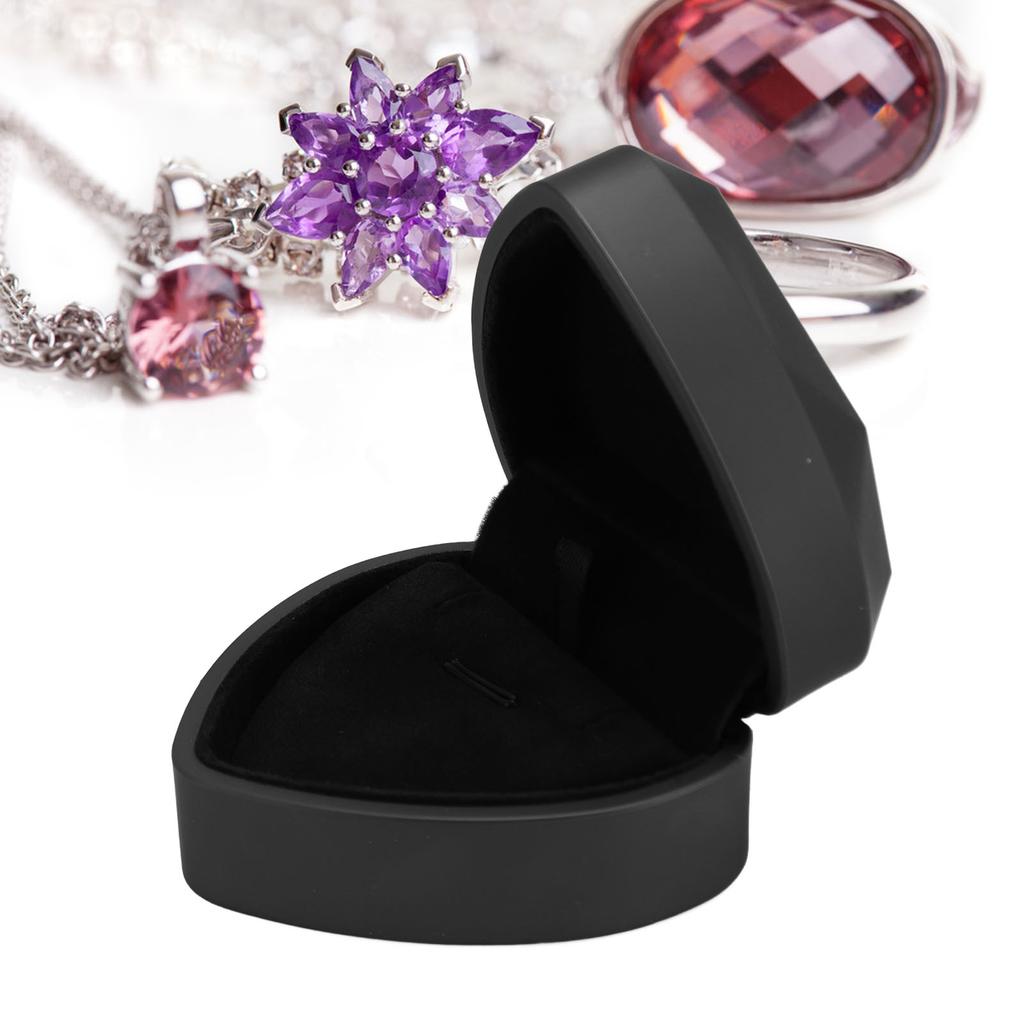 LED Light Pendant Necklace Box Large Capacity Soft Lining Hrt Shaped LED Pendant Box Jewelry Gift Box for Valentine's Day Anniversary Wedding
