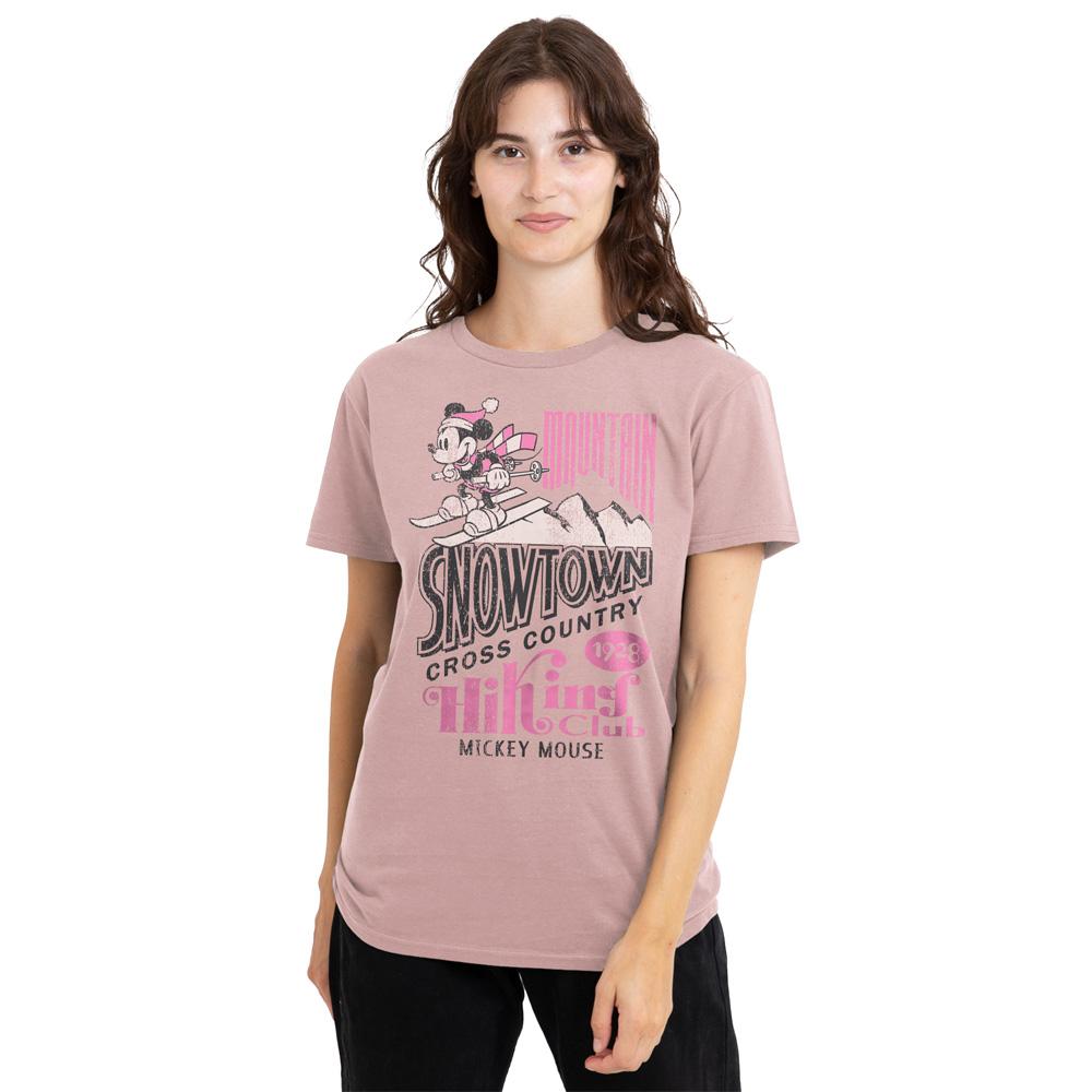 Disney Womens/Ladies Snowtown Ski Mickey Mouse T-Shirt