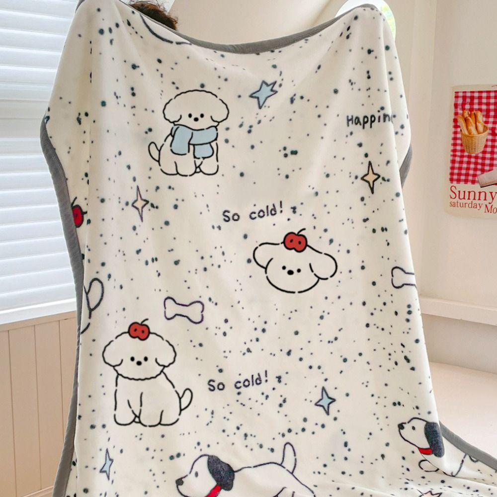 Sofa Cover Comfortable Capybara Blanket Flannel Lightweight Cartoon Shawl Blanket Cute Puppy Print Printing Sofa Blanket Winter