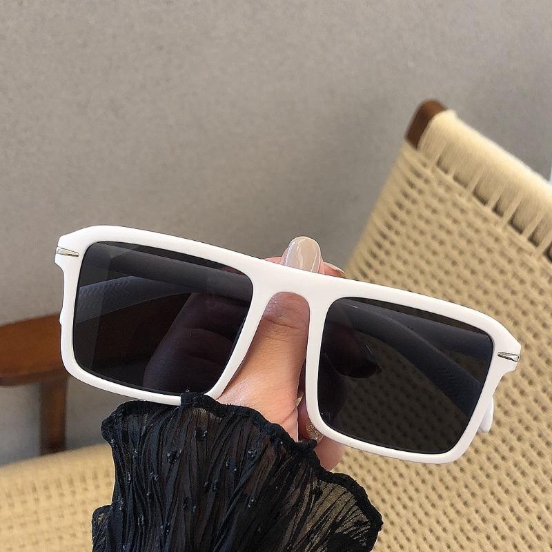 Vintage Oversized Sunglasses Fashion Men Women Square Shades Trendy Ins Popular Brand Design Eyewear Uv400 Sun Glasses