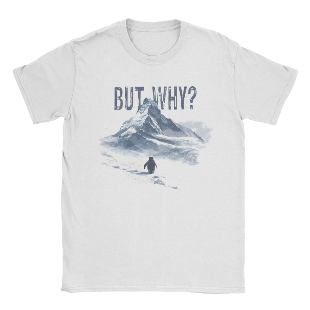 Magliette da Uomo But Why Storia del Pinguino Nichilista 100% Cotone Abbigliamento Novità Manica Corta Girocollo Idee Regalo Magliette