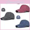 New Distressed Ponytail Washed Baseball Cap Women's Hat Braided Cap Ponytail Hat Female Braided Hole Hat