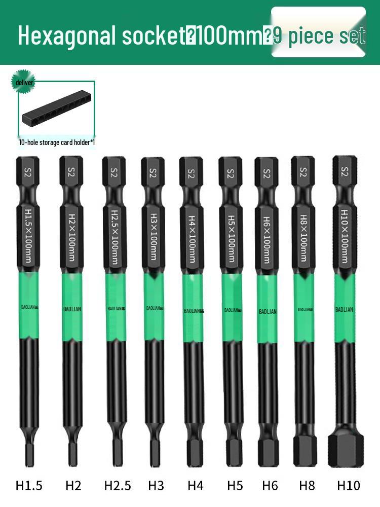 Magnetischer Sechskant-Bit S2-Schaft für Elektro-Schlagschrauber & Druckluftschrauberbohrer Set