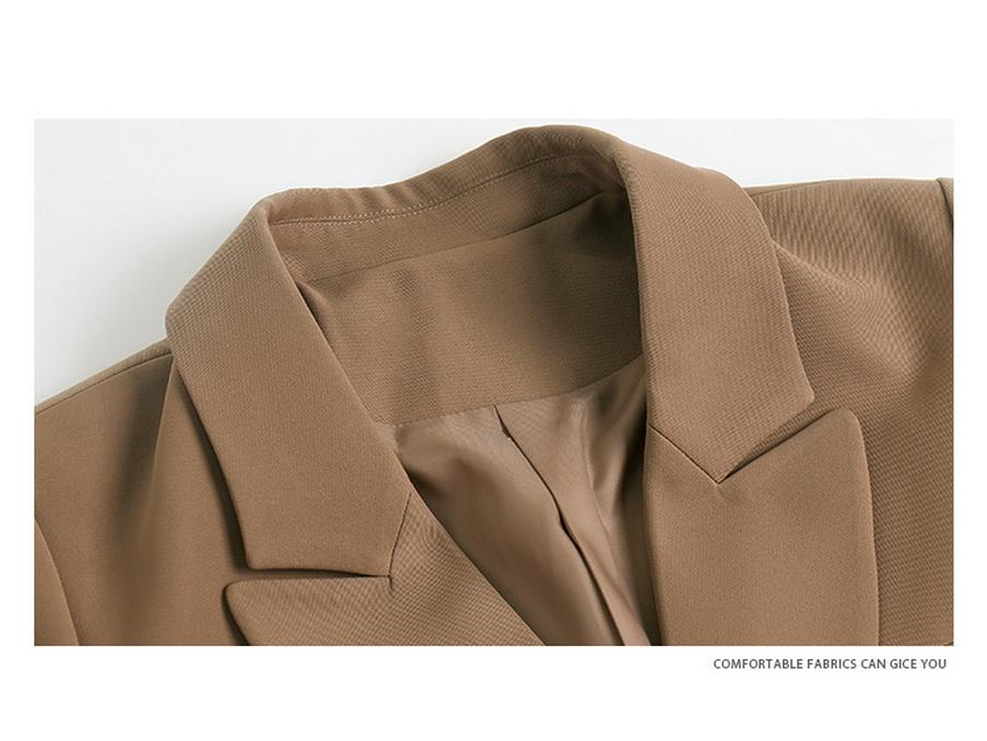 2026 Autumn Korean Street Style Loose Coffee Suit Jacket for Women