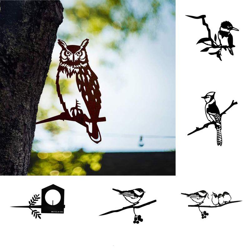 Creative Tree Metal Bird Art Branch Sign Rustic Hang Ld Home Garden Yard Decor