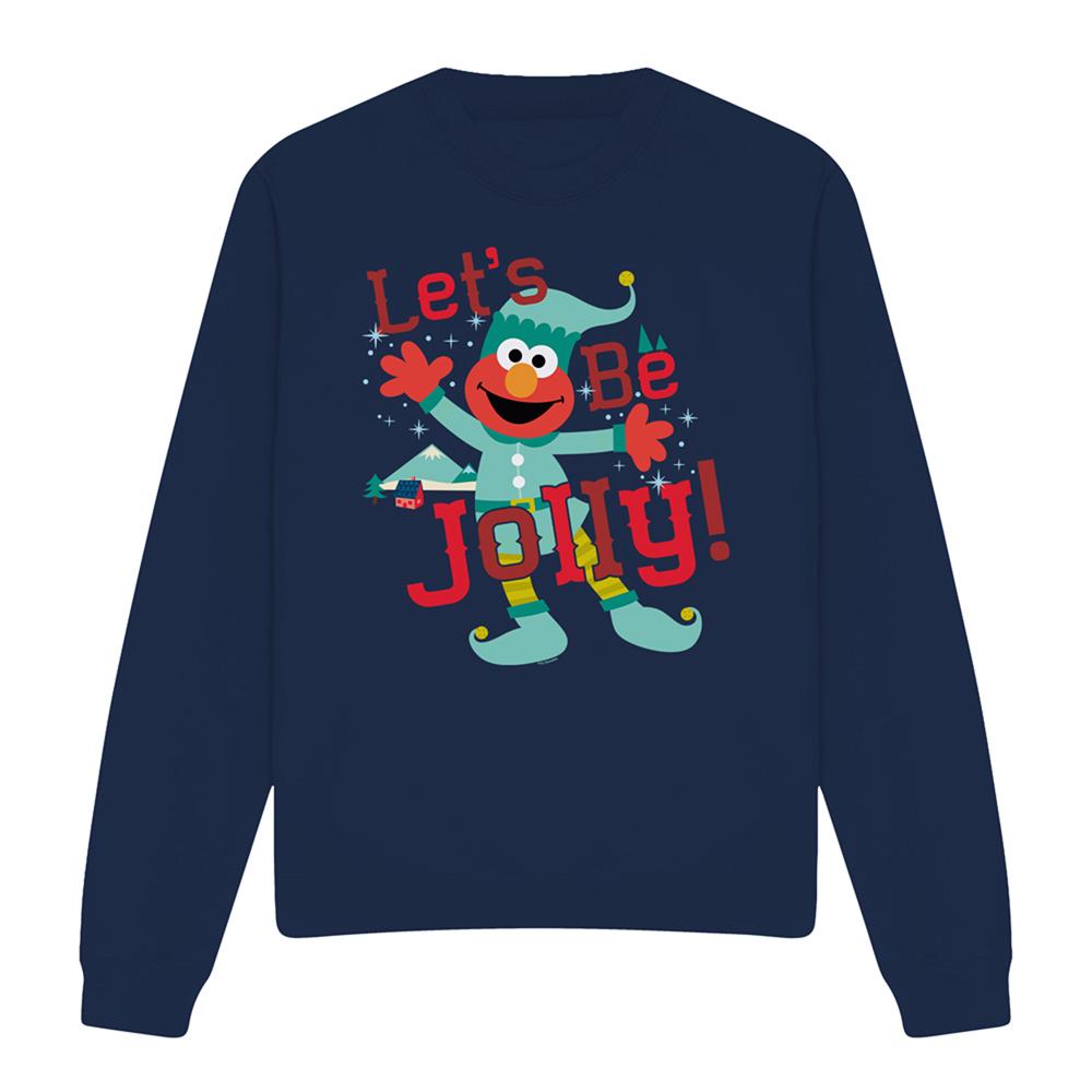 Sesame Street Unisex Adult Let´s Be Jolly Elmo Elf Christmas Sweatshirt