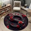Boho Round Peacock Multicolor Area Rug, Non-Slip Floor Mat for Bedroom