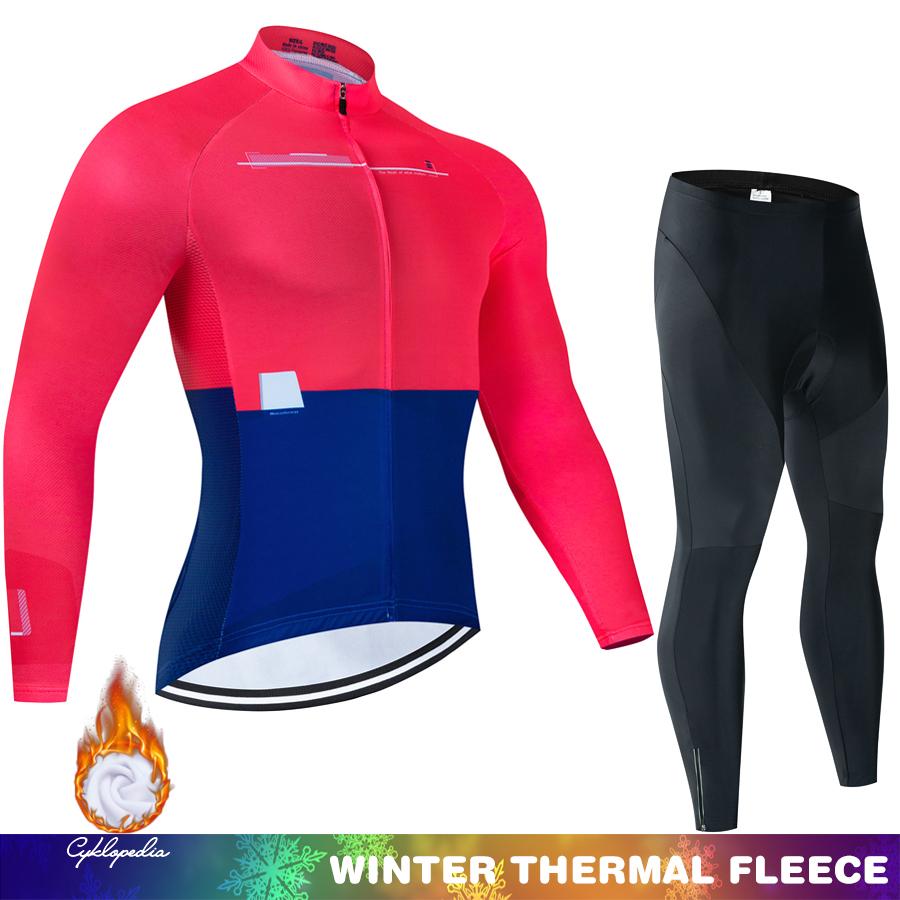 Thermal Cycling Jersey Men Men's Outfit Uniform Man Winter Fleece Road Bicycle Bike Set Clothing 2025 Bicycles Mountain Bikes