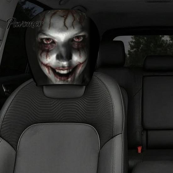 Einfach zu installierendes Auto-Sitzzubehör, Universale Abdeckung, Gruselige Kopfstützenbezüge, Atmungsaktives Innenraum-Styling, Elastisch für Limousine, LKW, SUV Fahrzeuge