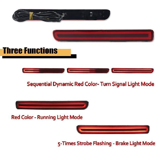 Red Lens 3 IN 1 LED Fog Lamp for Land Rover Discovery 3 LR3, Land Rover Discovery 4 LR4 & Range Rover Sport Rear Fog Bumper Reflector Brake Tail