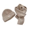 2Pcs/Set Knitted Hat Scarf Set Heart Embroidery Pattern Kids Brimless Hat Long Scarf Set Soft Breathable Winter Accessory
