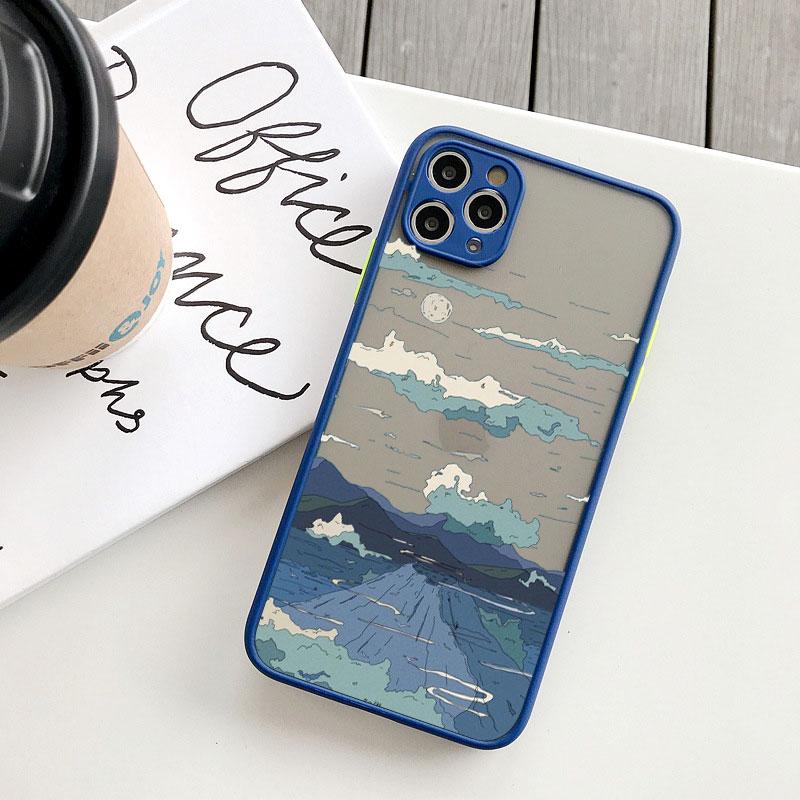Japanese Anime Scene Landscape Phone Case for iPhone X XR XS 12 13 14 11 15 Pro Max Mini 8 7 Plus Cartoon Scenery Covers Fundas