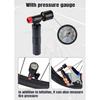Black Head CO2 Pump with Clear Pressure Gauge Aluminum Alloy Bike Air Mini Cycling Bicycle CO2 Inflator for Road Bikes MTB Bikes