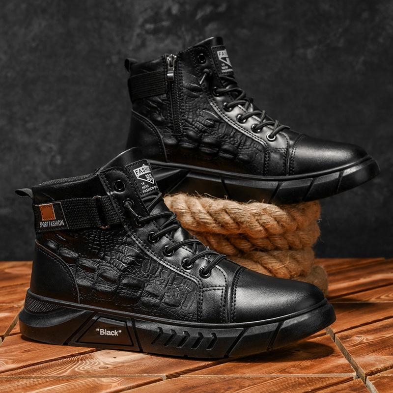 2025 autumn new men's Martin boots daily casual men's shoes black trend Martin boots go out versatile