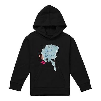 Childrens/Kids True At Heart Elsa Silhouette Pullover Hoodie