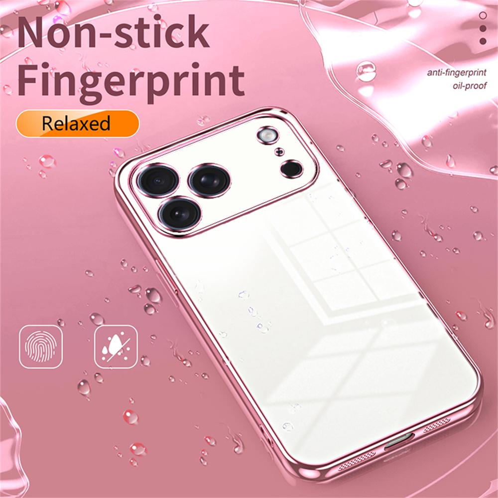 For iPhone 17 Pro Case Electroplating Frame Soft TPU Phone Cover
